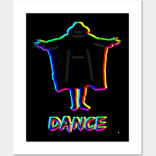 Dancing man in colour , the rhythm of the music . Posters and Art